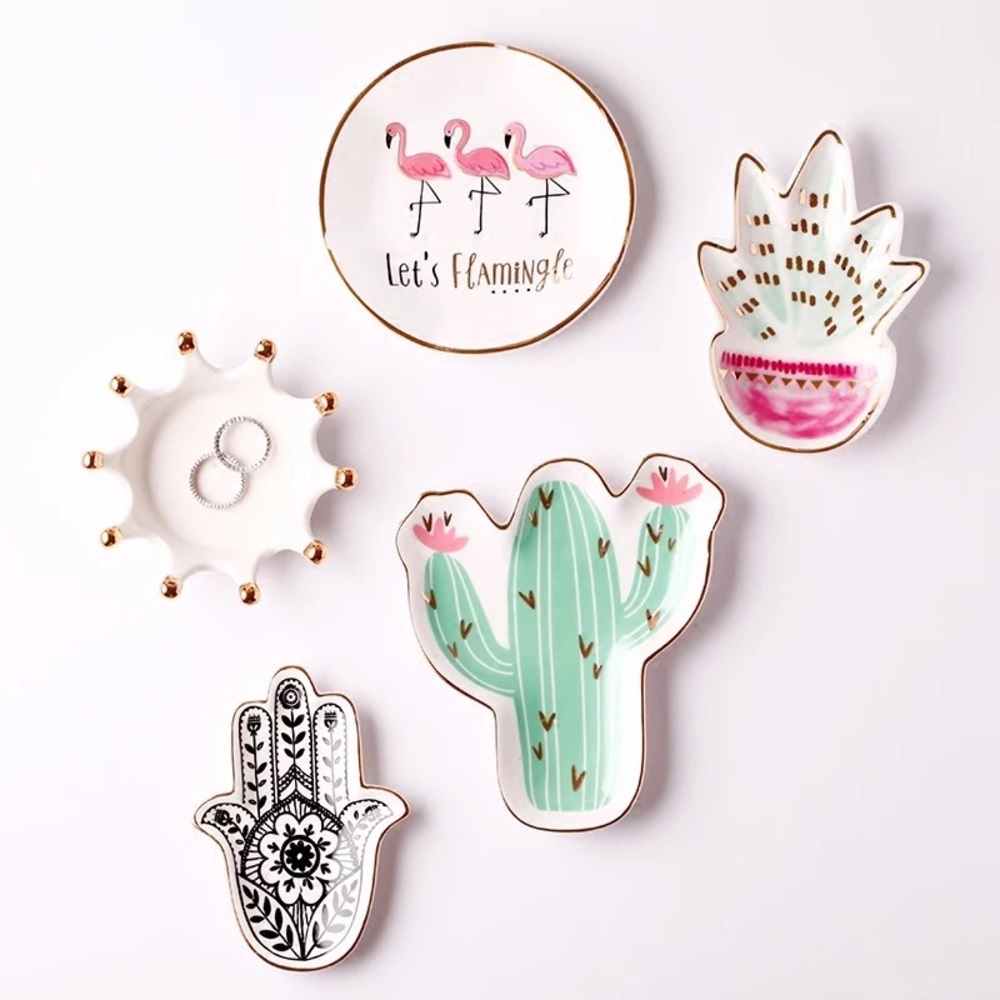 Cactus Ceramic Plate Vanity Tray